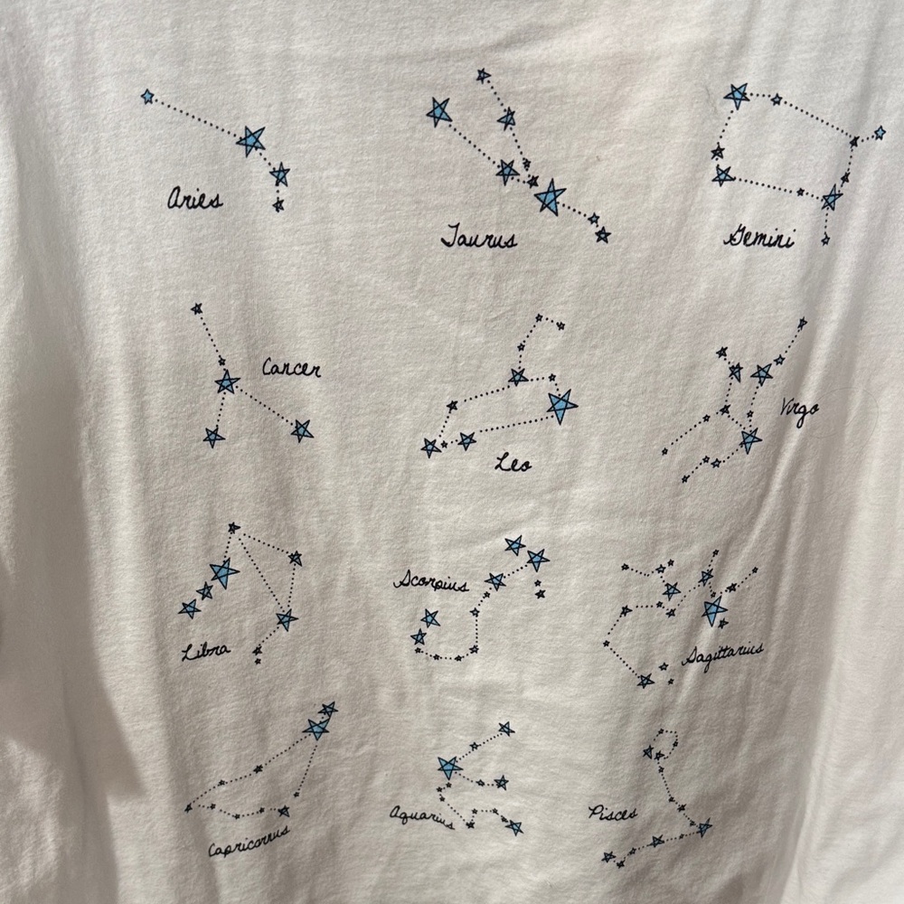 One Clothing Cream Zodiac Constellation Short Sleeve Tee - Picture 3 of 4